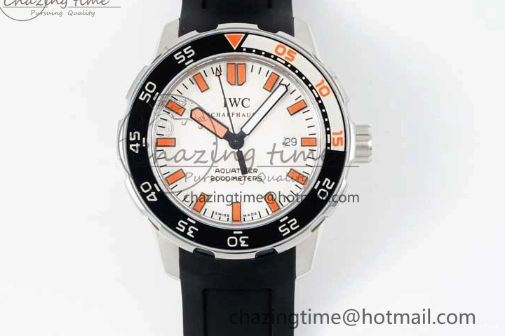 MIROTIME 0120 Aquatimer Automatic SS RSF 1:1 Best Edition White Orange Dial on Black Rubber Strap A Supportive 7069